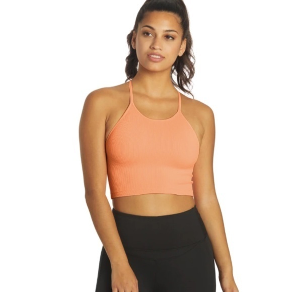 Free People Tops - Free People NWT Cropped Run Yoga Tank in Peach Horizon- Size M/L
